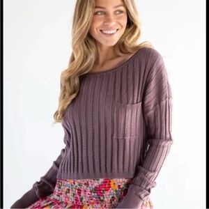 NWT! NATURAL LIFE Women’s MEDIUM Patti Layering Pointelle Ribbed Sweater